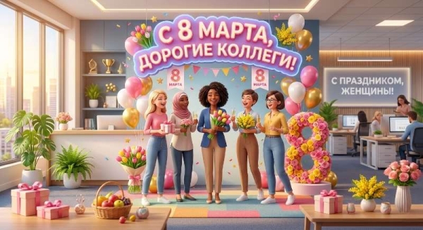 Поздравления с 8 марта для коллег