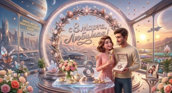 С 8 марта для девушки