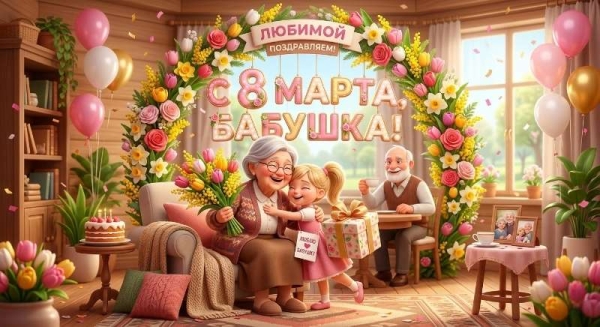 Поздравления с 8 марта для бабушки