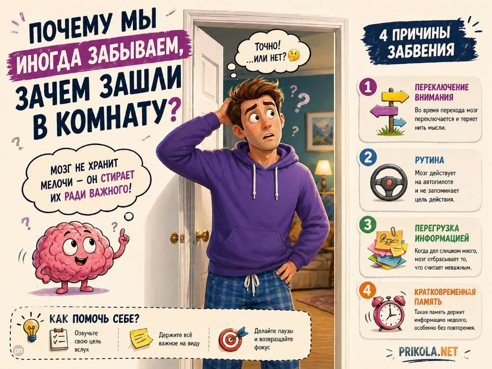 Почему мы иногда забываем, зачем зашли в комнату — прикол на Prikola.net